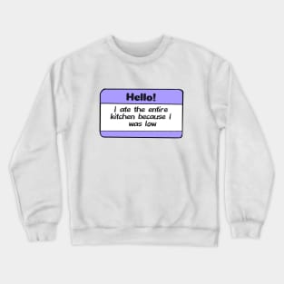 Diabetes Nametag - Lavender Crewneck Sweatshirt